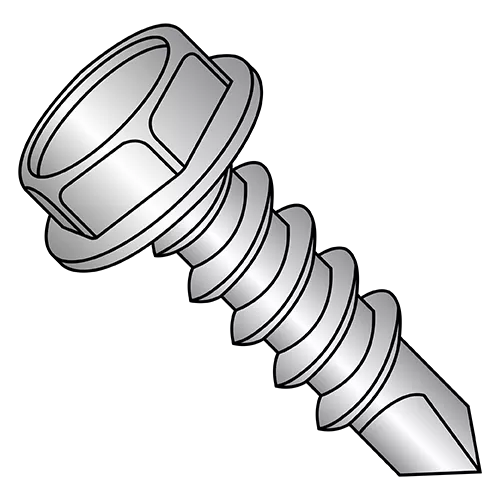 Steel 1000 Hour Salt Spray Rated Unslotted Hex Washer Self Drilling Screws