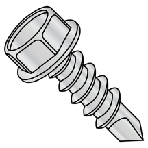 10-16X1 Hex Washer - Unslotted - High Head - Self Drilling Screws - Zinc