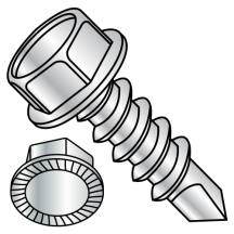 10-16X3/4 Hex Washer - Unslotted - Serrated High Head - Zinc