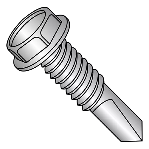 #4 Point - Hex Washer - Unslotted - Self Drilling Screws - 410 Stainless