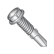 12-24X7/8 Hex Washer - Unslotted w/ Wings - Self Drilling Screws - Machine Threads - 410 Stainless