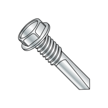 #5 Point - Hex Washer - Unslotted - Self Drilling Screws - Machine Threads - Zinc