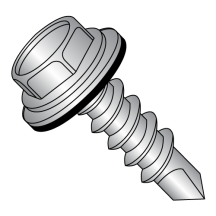 Hex Washer - Unslotted w/EPDM Washer - Self Drilling Screws - 18-8 Stainless