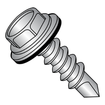 1/4-14X3/4 Unslotted - Hex Washer - Neo-EPDM Washer - Self Drilling Screws - Silver Ruspert