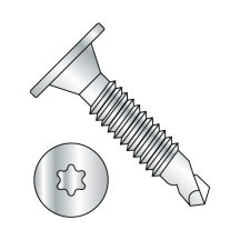 Wafer - Six-Lobe - Self Drilling Screws w/ Spaced Threads - Zinc
