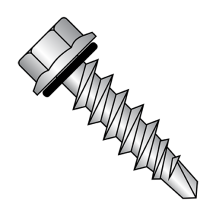 1/4-14X7/8 Unslotted - Hex Flange With Rubber Washer - Self Drilling Screws - #1 Stitch Point - 1,000 Hour Rated High Corrosion Resistance