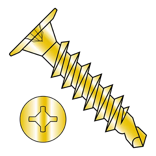 Wafer - Phillips - Self Drilling Screws - Zinc Yellow