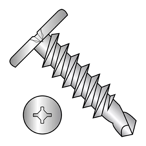 Combo (Square Phillips) - Pancake - Self Drilling Screws - 410 Stainless
