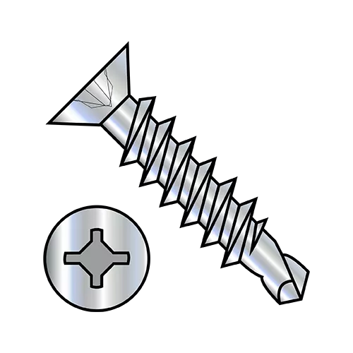 Flat - Combo (Square / Phillips) - Self Drilling Screws - Zinc