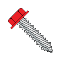 Lag Screw - 5/16 Hex Washer with Red-Painted Head  -Zinc
