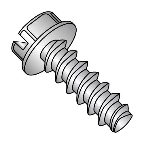 Hex Washer - Slotted - Generic Alternatives to Plastite® - 48-2 Thread Rolling Screws* - 18-8 Stainless
