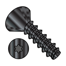 8-16X1/2 Flat Six-Lobe - Generic Alternatives to Plastite® 48-2 Thread Rolling Screws* 18-8 Stainless - Black Oxide