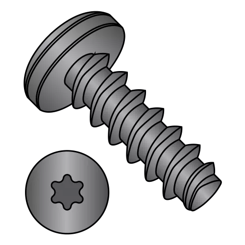 Pan - Six Lobe - Generic Alternatives to Plastite® - 48-2 Thread Rolling Screws* - Black Oxide over 18-8
