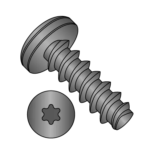 Pan Six-Lobe - Generic Alternatives to Plastite® - 48-2 Thread Rolling Screws* - Black Oxide