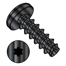 Pan - Six Lobe - Generic Alternatives to Plastite® / Plas-Fix® 45 Thread Rolling Screws* - Black Oxide