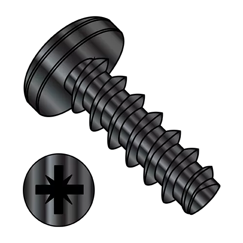 Pan - Pozi - Generic Alternatives to Plastite® / Plas-Fix® 45 Thread Rolling Screws* - Black Oxide