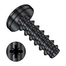 M6-2.5X16 Pan - Pozi - Generic Alternatives to Plastite® / Plas-Fix® 45 Thread Rolling Screws* - Black Oxide