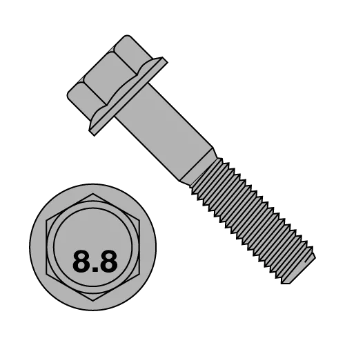 DIN 6921 - Hex Flange Bolts - Class 8.8 - Plain Finish