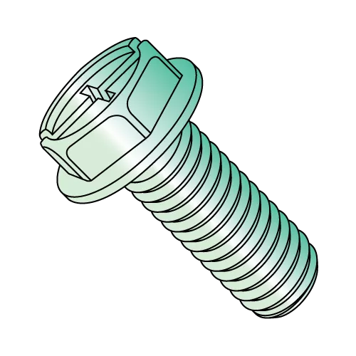 Hex Washer - Combination - Machine Screw - Zinc Green