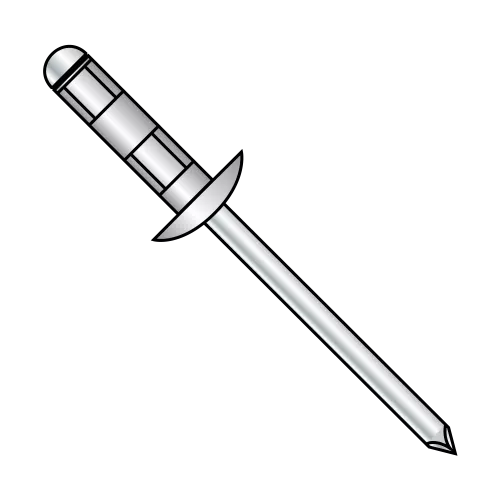 Multi-Grip Rivets - Brazier Head - Aluminum Body-Steel Mandrel