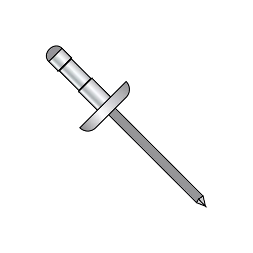 Multi-Grip Rivets - Dome Head - Black Phosphate - Aluminum Body-Steel Mandrel