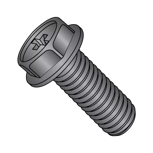Phillips - Indented Hex Washer - Machine Screws - Black Oxide
