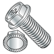 6-32X5/16 Serrated Hex Washer - Phillips - Machine Screws - Zinc