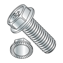 6-32X5/16 Serrated - Hex Washer - Phillips - Machine Screws - Nickel