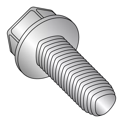M6-1.0X20 DIN 7500D - Metric - Unslotted - Hex Washer - Thread Rolling Screws - 18-8 Stainless