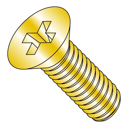 Flat 82° - Phillips - Machine Screw - MS35191 - Fine- Cadmium Yellow