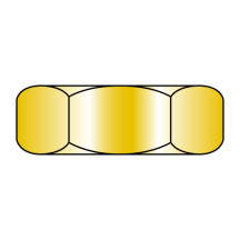 8-32 MS35649 - Hex Machine Screw Nuts - Yellow Cadmium (USA)