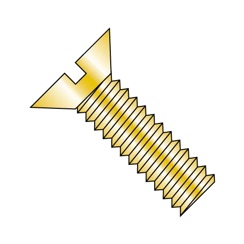 Flat 82° - Slotted - Machine Screws - Zinc Yellow