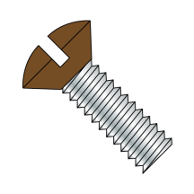 6-32X1/2 Oval Slotted - Machine Screws - Brown Painted Head - Zinc