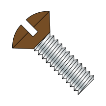 Oval Slotted - Machine Screws - Brown Painted Head - Zinc