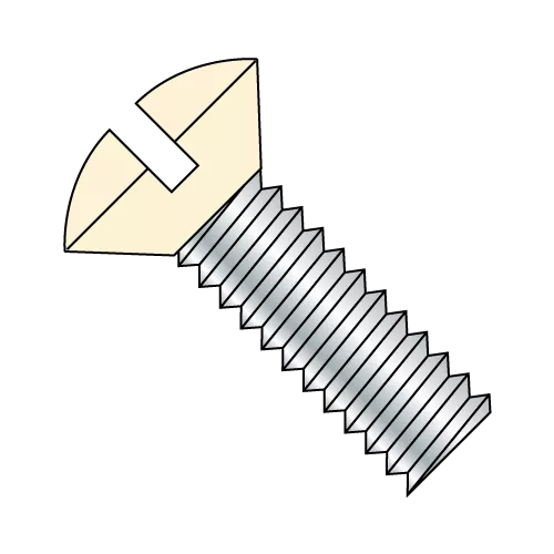 Oval Slotted - Machine Screws - Ivory Painted Head - Zinc