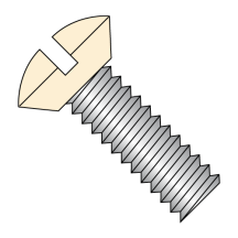 6-32X3/8 Oval - Undercut - Slotted - Machine Screws - Ivory Painted Head - Zinc