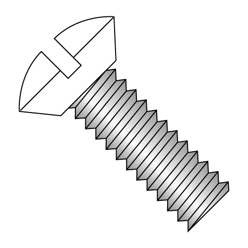 Oval - Undercut - Slotted - Machine Screws - White Painted Head - Zinc