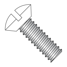 6-32X5/16 Oval - Undercut - Slotted - Machine Screws - White Painted Head - Zinc
