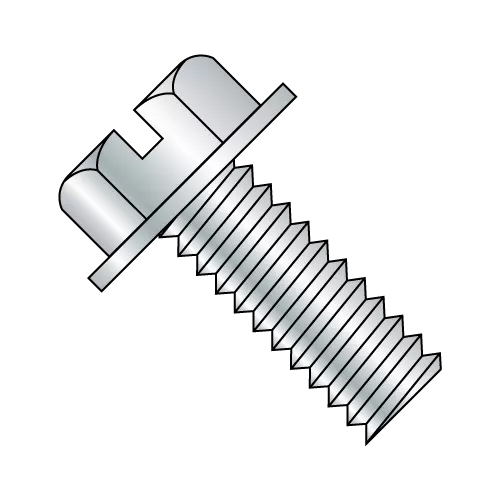 3/8-16X1 1/2 Slotted - Indented - Hex Washer - Machine Screw - Zinc