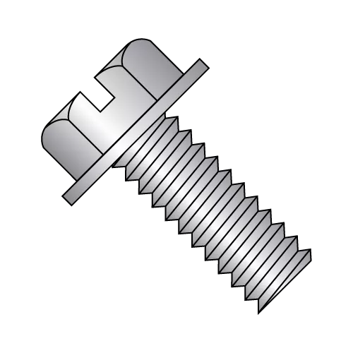 Slotted - Indented - Hex Washer - Machine Screws - 18-8 Stainless