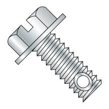 3/8-16X3 1/2 Slotted - Indented - Hex Washer - Drill Hole - Machine Screw - Zinc