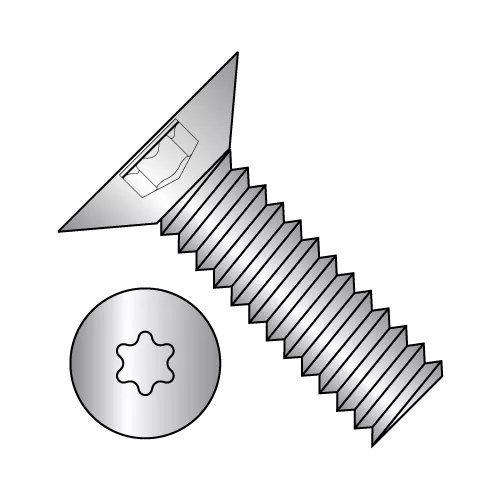 Six Lobe 100 Degree Flat Head Machine Screws