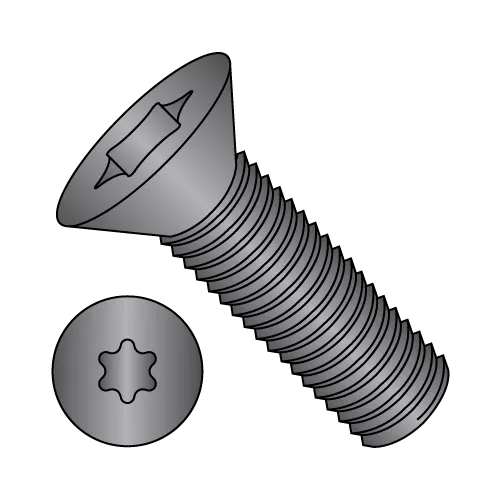 Flat 82° - Six Lobe - Machine Screw - Black Oxide 