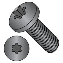 8-32X1/4 Pan - Six-Lobe - Machine Screw - 18-8 Stainless - Black Oxide