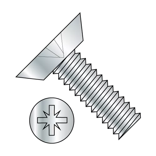 Flat 100°  Type 1A Recess Undercut - Pozidriv® - Alternative Machine Screws - Zinc