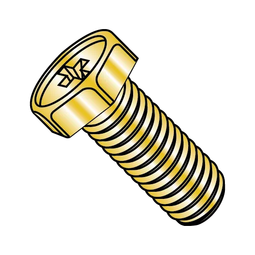Hex - Phillips - Machine Screw - Header Point - NAS1801 - Fine - 8740 Hardened Steel - Cadmium Yellow