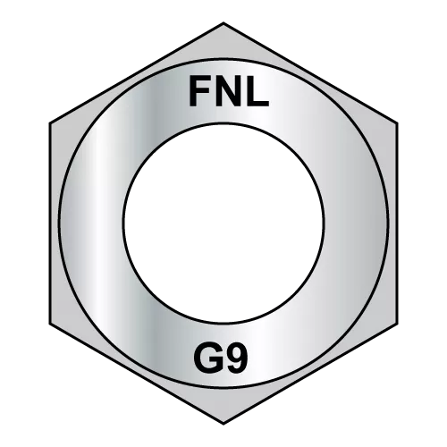 Thick Hex Nuts - Grade 9 - Fine Thread - EcoGuard Gray / Silver