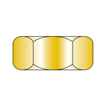 3/8-16 Finished Hex Nuts - Grade 2 - Zinc Yellow Plated