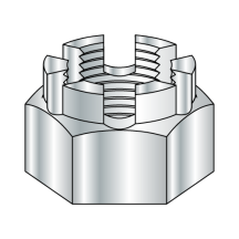 9/16-18 Castle Nut - Grade 5 - Steel - Zinc Plated