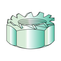 10-32 "K" Lock Nuts - External Lockwasher - Green Zinc